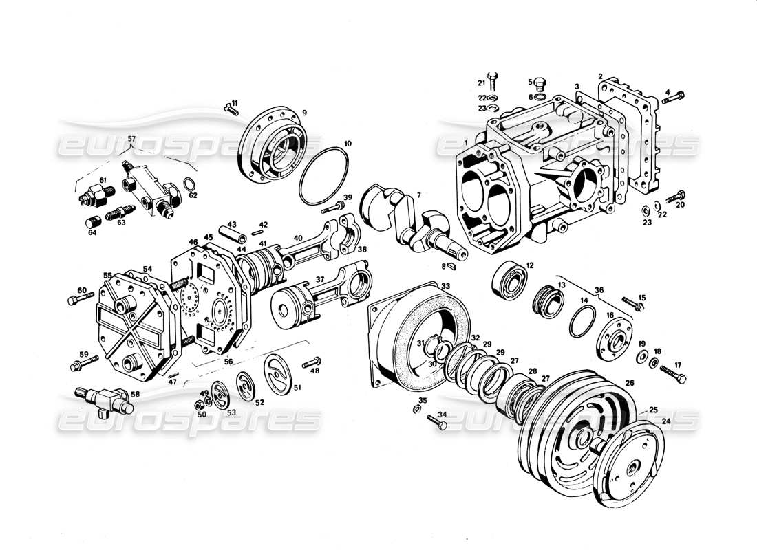 maserati bora diagramma delle parti del compressore di condizionamento