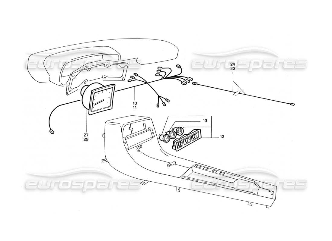 ferrari 412 (coachwork) diagramma delle parti della console centrale (svizzera).