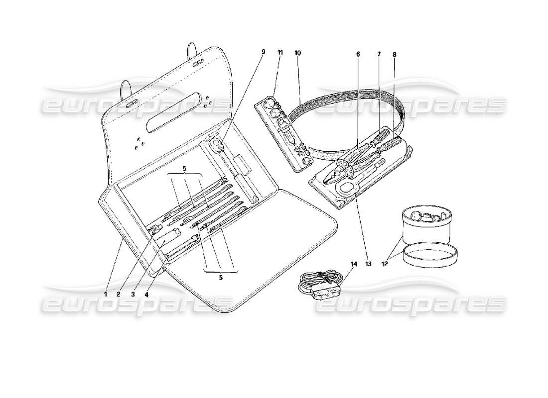 ferrari mondial 3.4 t coupe/cabrio attrezzatura - borsa orizzontale diagramma delle parti