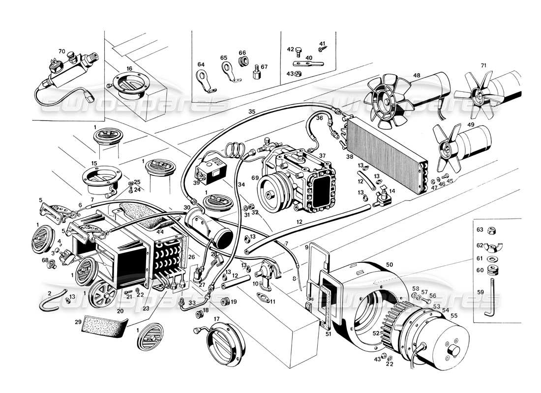 maserati ghibli 4.7 / 4.9 diagramma delle parti di riscaldamento e condizionamento