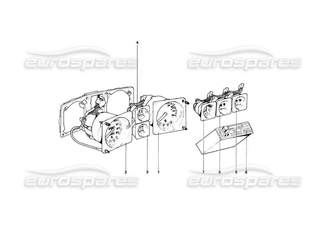 ferrari 400i (1983 mechanical) diagramma delle parti degli strumenti