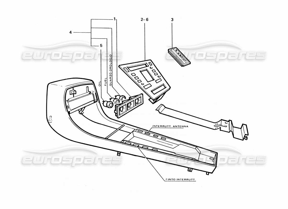 ferrari 412 (coachwork) diagramma delle parti valide (gd) del pannello della console centrale