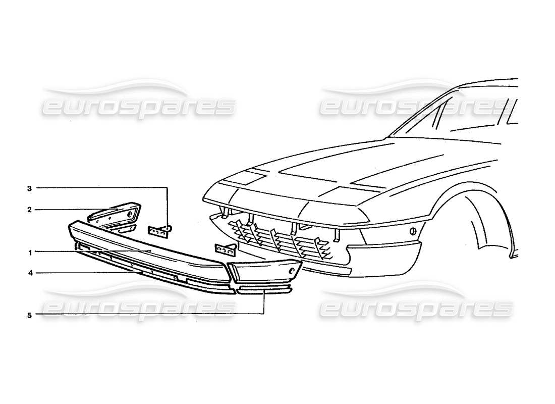 ferrari 400 gt / 400i (coachwork) schema delle parti paraurti anteriore