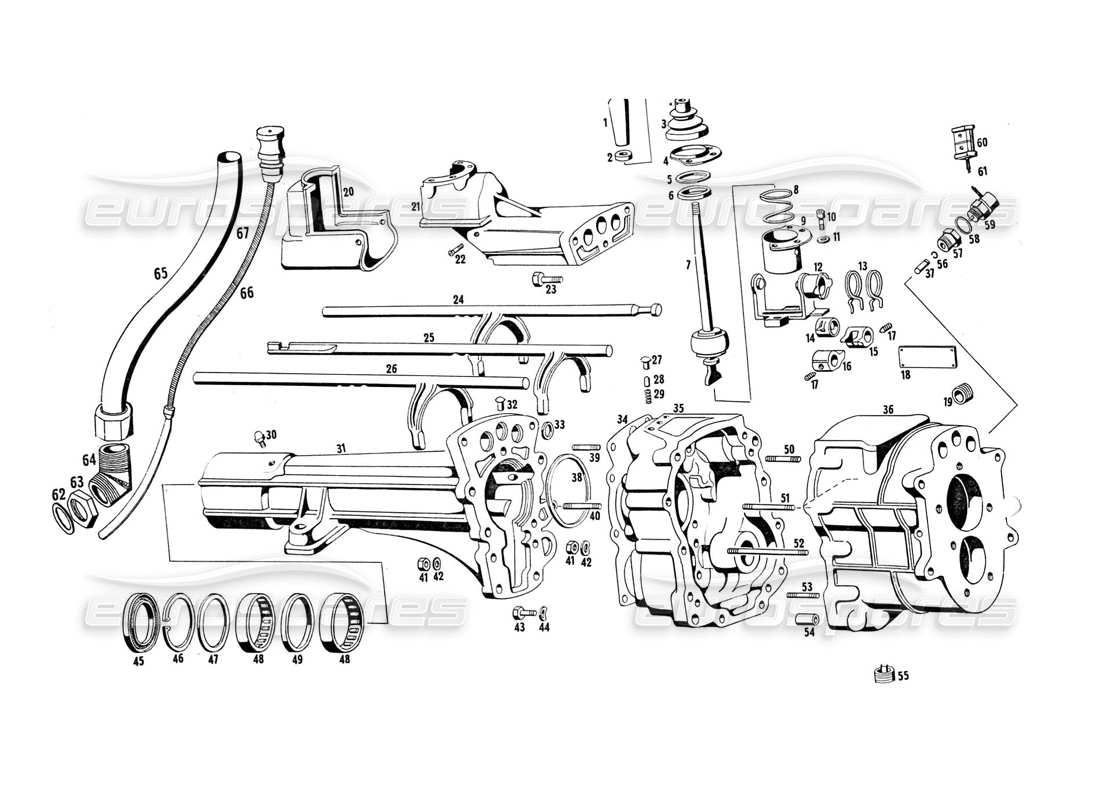 maserati indy 4.2 schema delle parti dell'alloggiamento della trasmissione