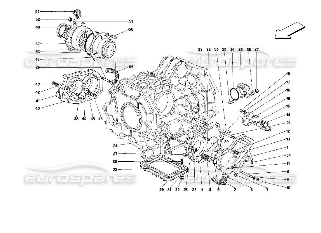 ferrari mondial 3.4 t coupe/cabrio coperchi del cambio - validi per auto con diagramma delle parti 3p