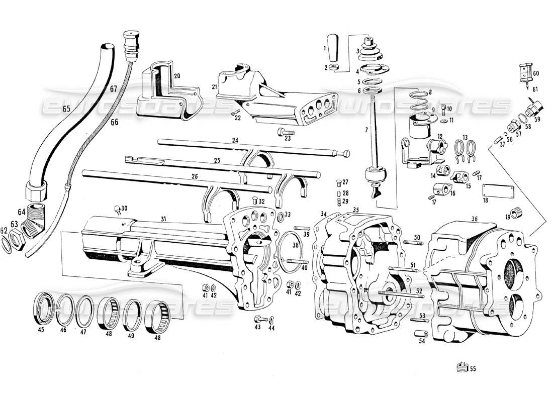 maserati mistral 3.7 alloggiamento della trasmissione (s5 20) diagramma delle parti