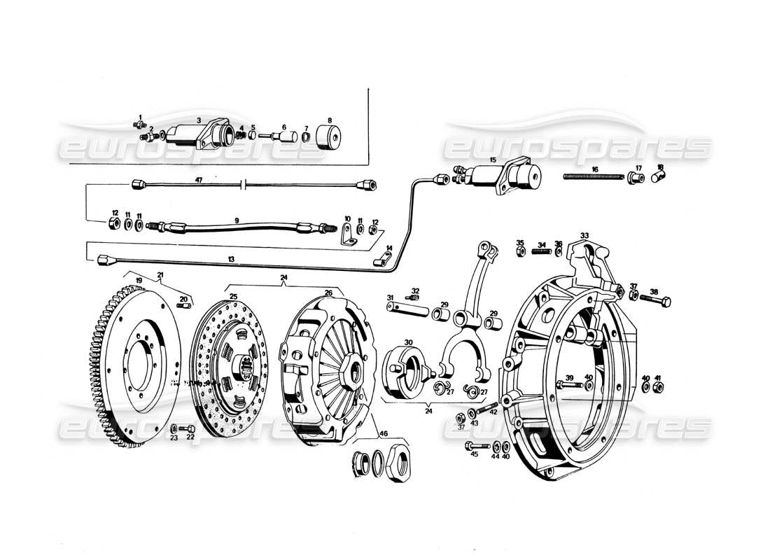 maserati bora diagramma della parte della frizione