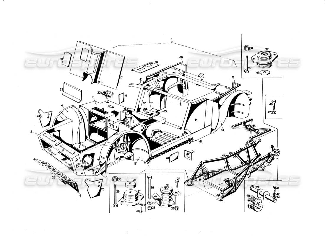 maserati bora telaio diagramma delle parti