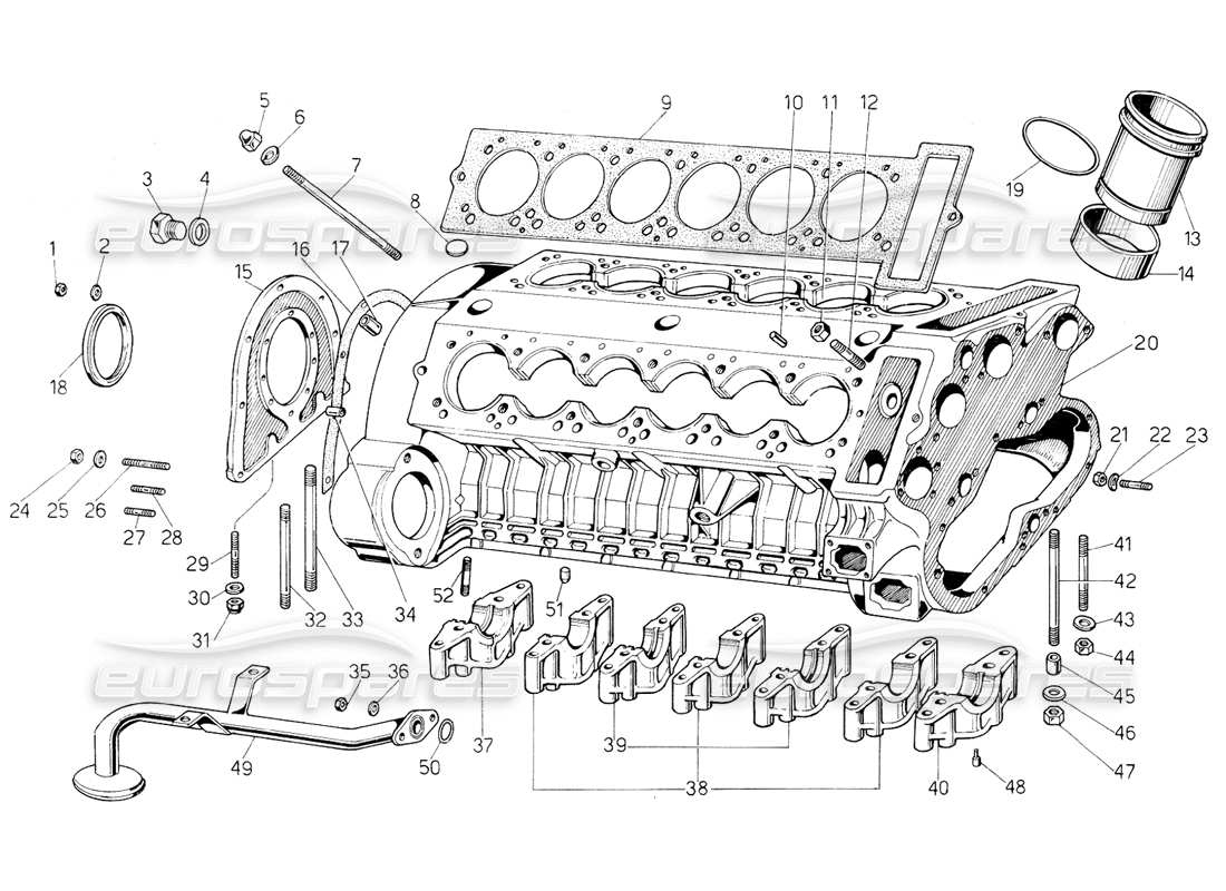lamborghini countach 5000 s (1984) basamento diagramma delle parti