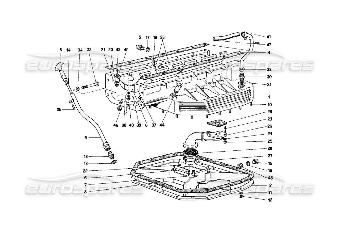 ferrari 400i (1983 mechanical) coppa dell'olio diagramma delle parti