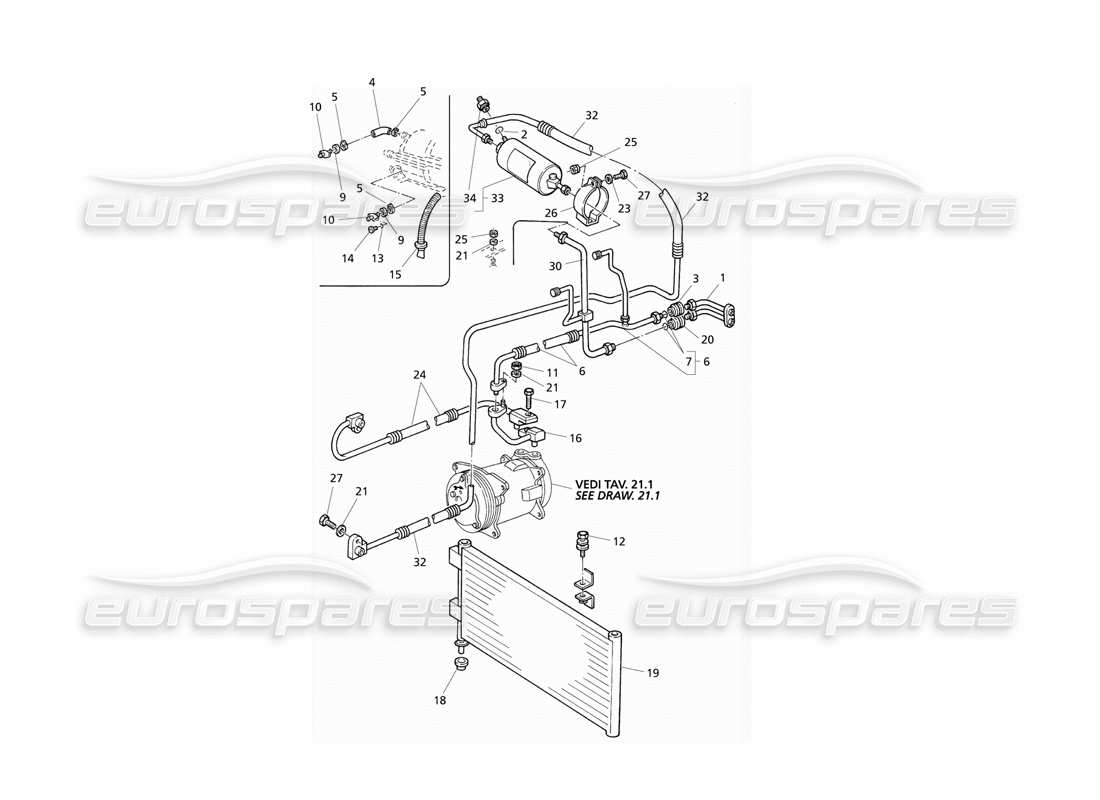 maserati qtp v6 evoluzione sistema di aria condizionata diagramma delle parti