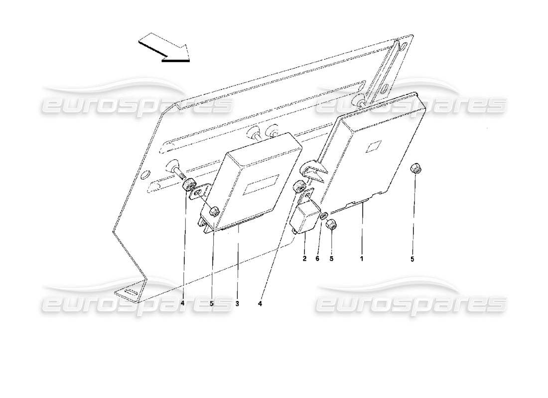 ferrari mondial 3.4 t coupe/cabrio schema delle parti delle unità e dei dispositivi di commutazione per la piastra del poggiapiedi