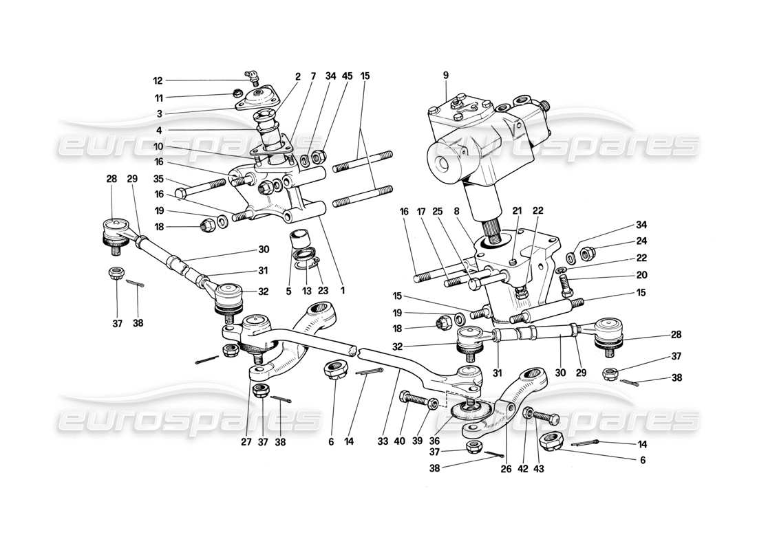 ferrari 412 (mechanical) collegamento dello sterzo diagramma delle parti