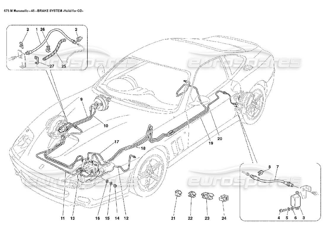 ferrari 575m maranello sistema frenante valido per lo schema delle parti gd