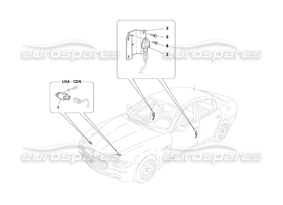 maserati qtp. (2006) 4.2 sensori d'urto diagramma delle parti