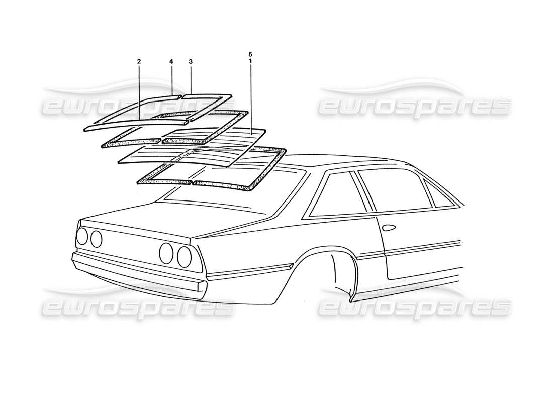 ferrari 400 gt / 400i (coachwork) schermo posteriore diagramma delle parti