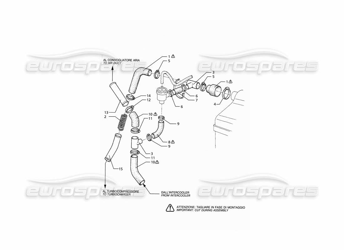 maserati ghibli 2.0 cup sistema con valvola pop-off diagramma delle parti