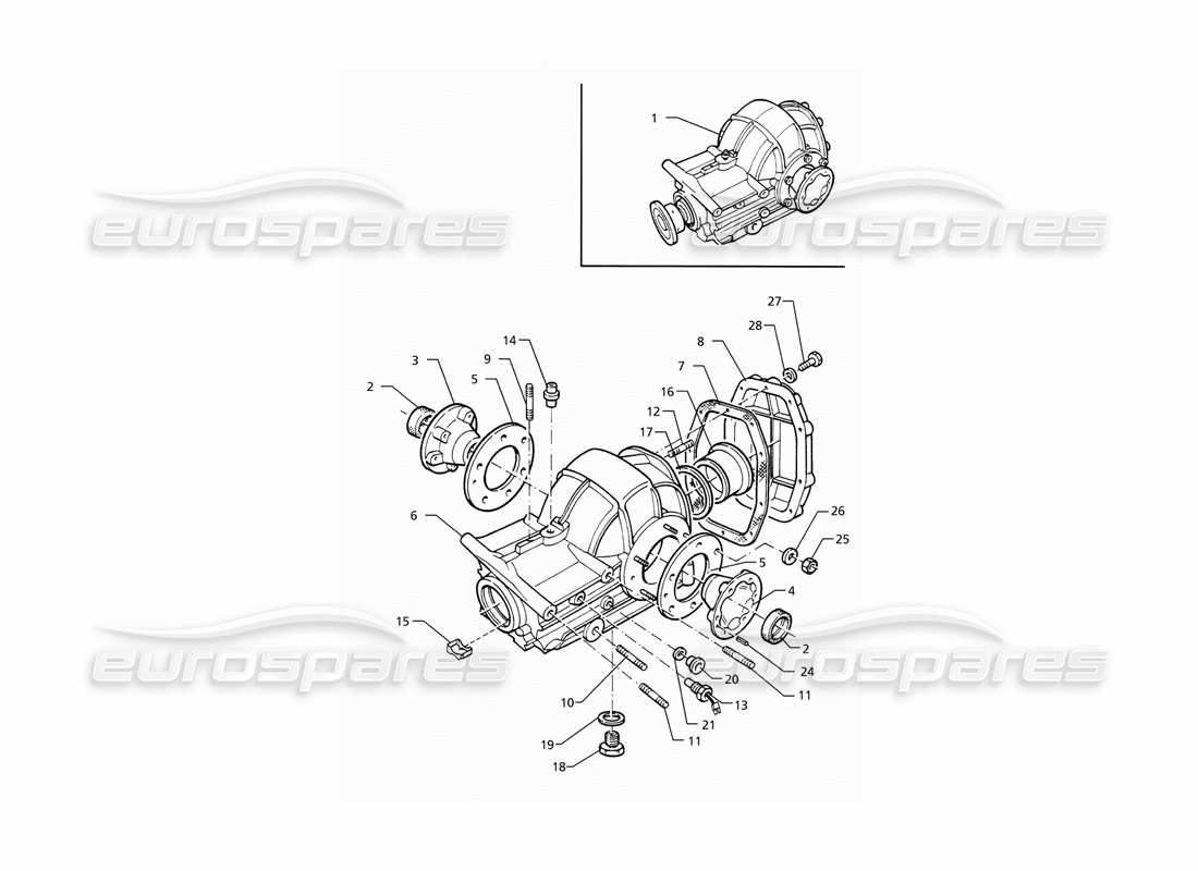 maserati ghibli 2.8 gt (variante) parti esterne differenziali diagramma delle parti
