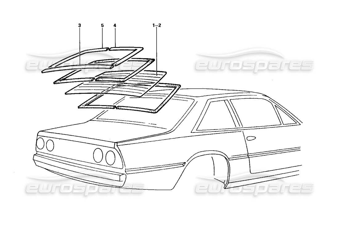 ferrari 412 (coachwork) schema delle parti dello schermo posteriore e delle finiture