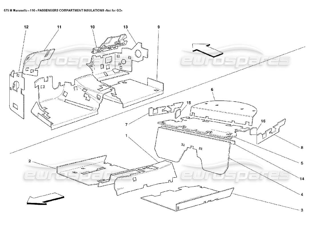 ferrari 575m maranello isolamenti abitacolo passeggeri non per gd schema delle parti