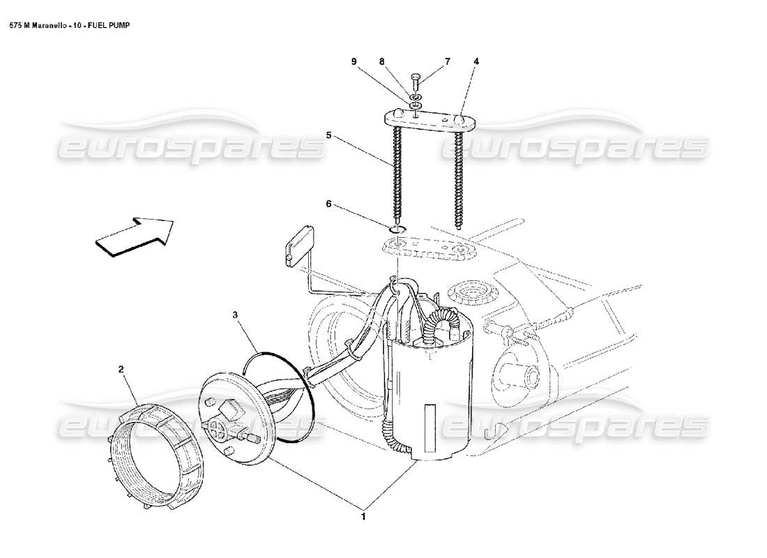 ferrari 575m maranello schema delle parti della pompa del carburante