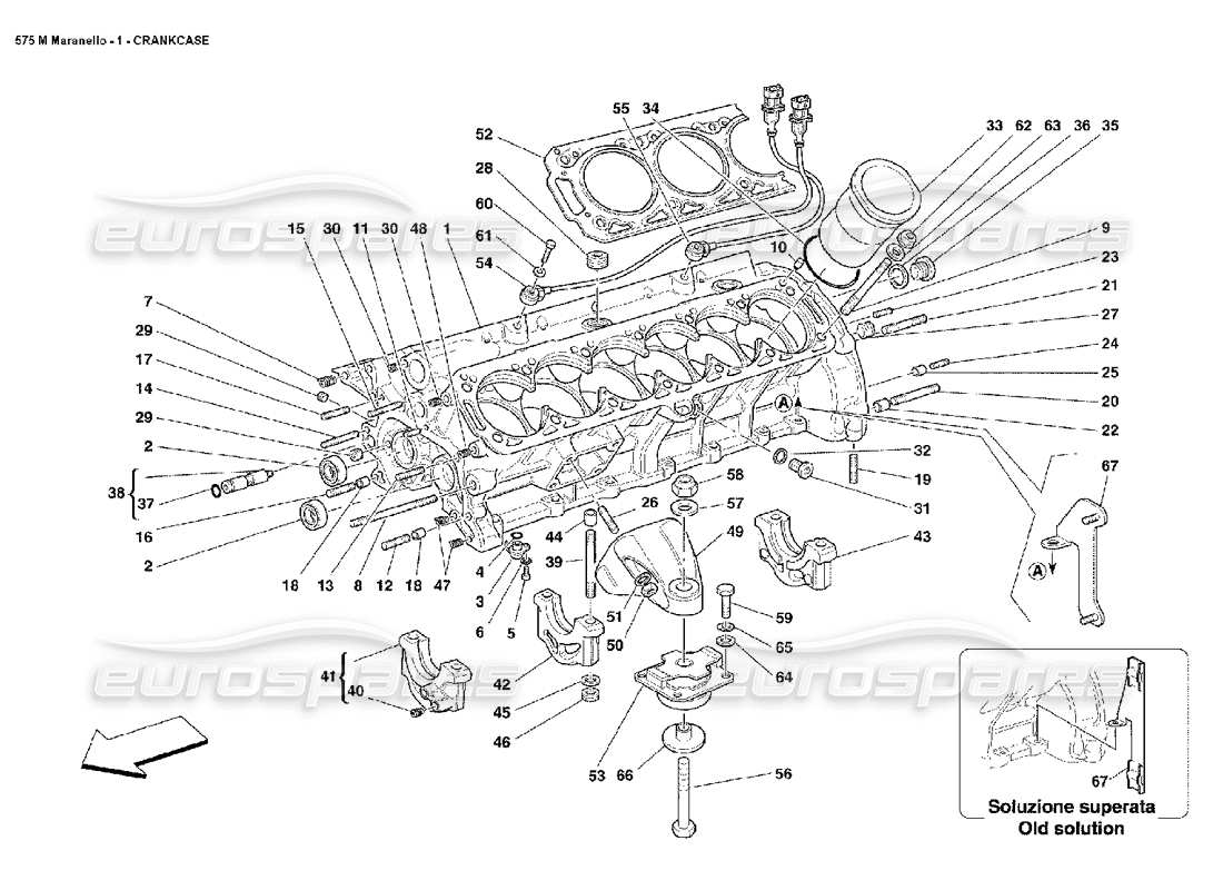 ferrari 575m maranello schema delle parti del basamento