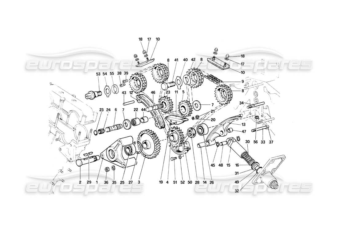 ferrari 400i (1983 mechanical) sistema di cronometraggio - diagramma delle parti dei controlli