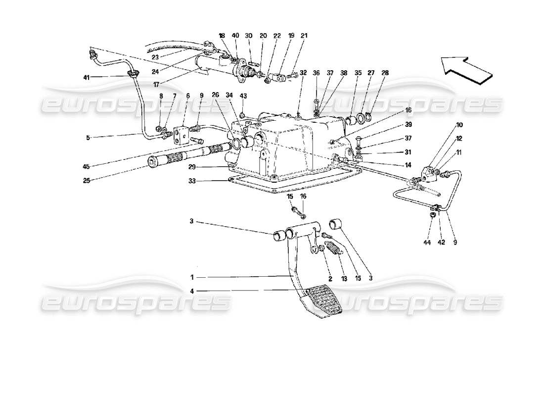 ferrari mondial 3.4 t coupe/cabrio controllo rilascio frizione - valido per lo schema delle parti gs