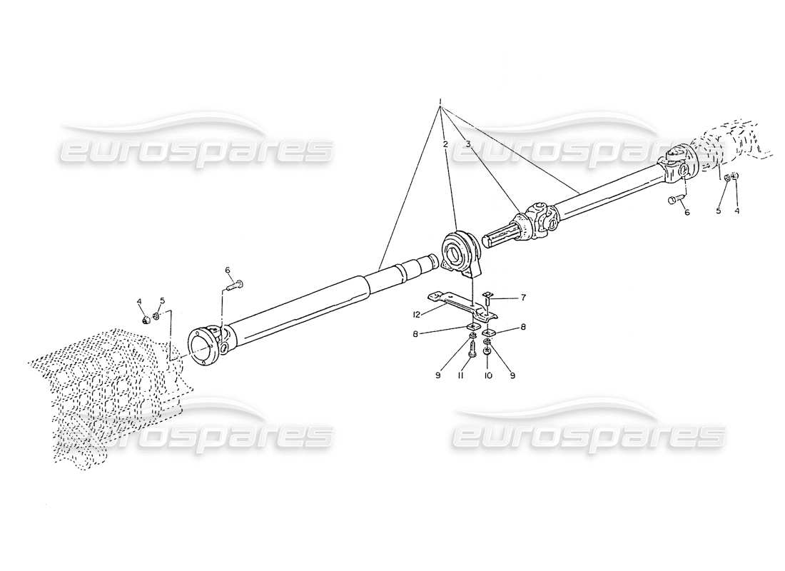 maserati ghibli 2.8 (non abs) albero dell'elica diagramma delle parti