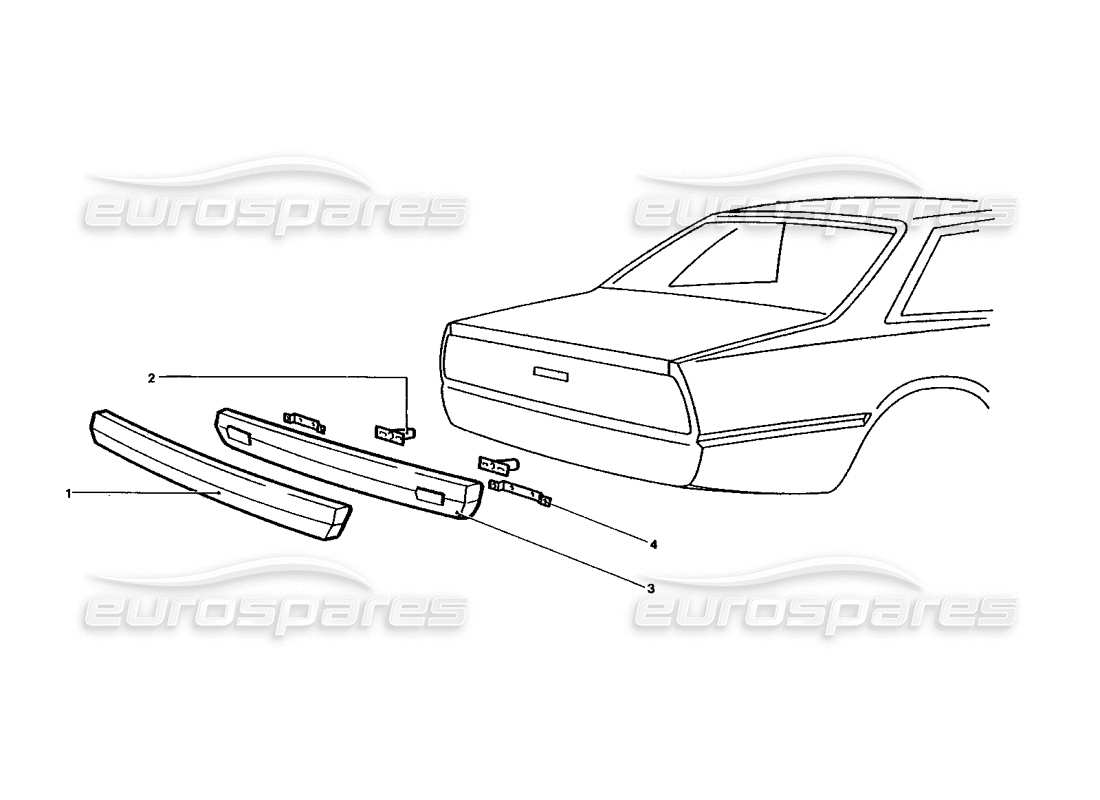 ferrari 400 gt / 400i (coachwork) schema delle parti paraurti posteriore