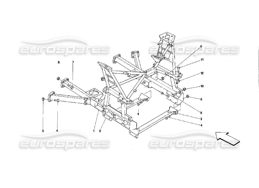 ferrari mondial 3.4 t coupe/cabrio telaio posteriore rimovibile - valido per auto con diagramma delle parti 3p