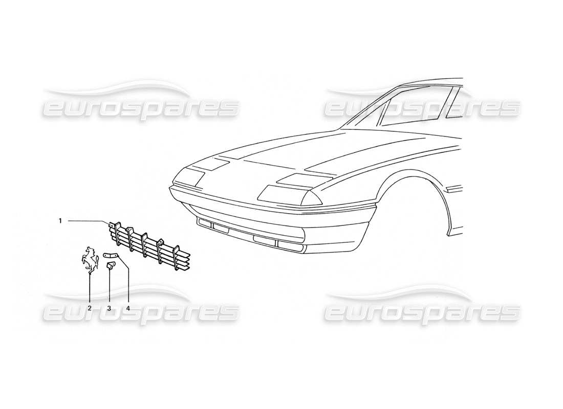 ferrari 412 (coachwork) griglia anteriore diagramma delle parti