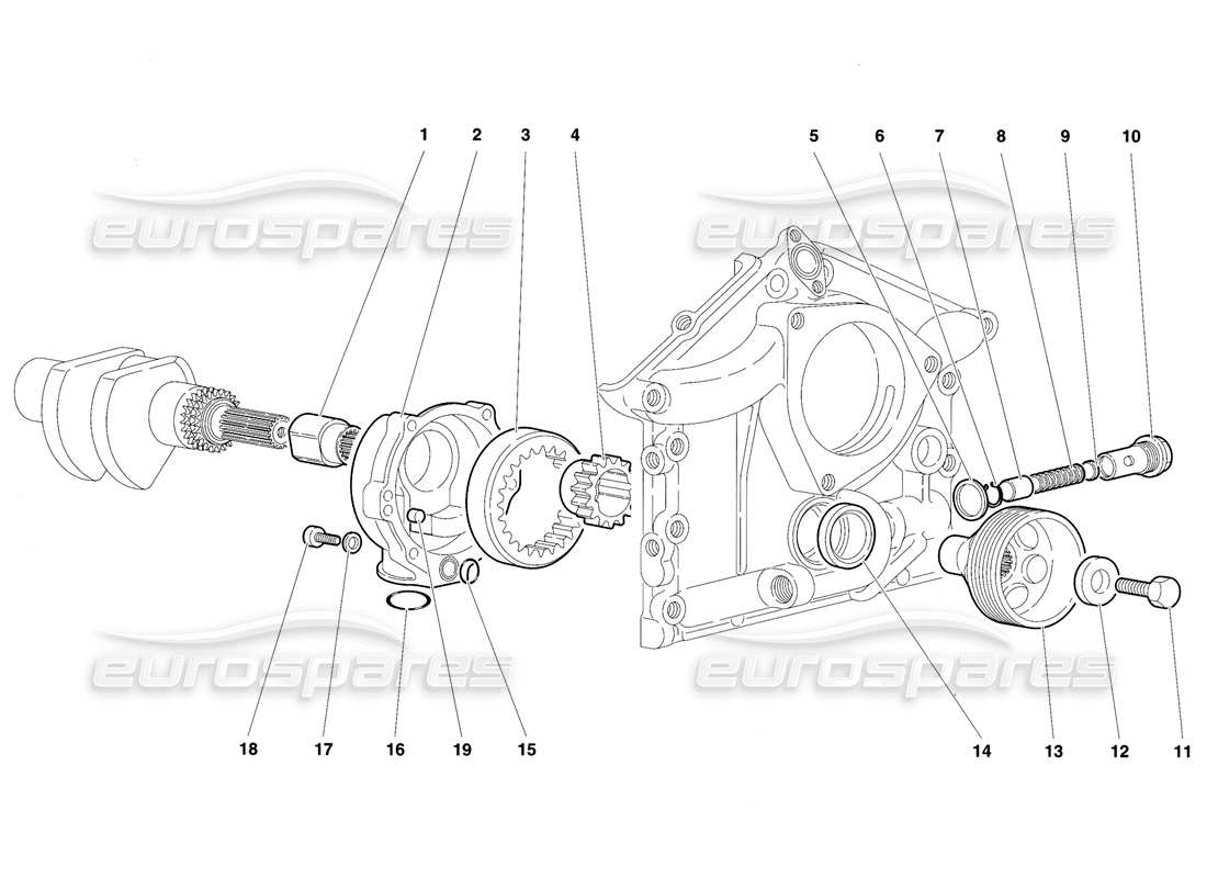 lamborghini diablo vt (1994) pompa dell'olio motore diagramma delle parti