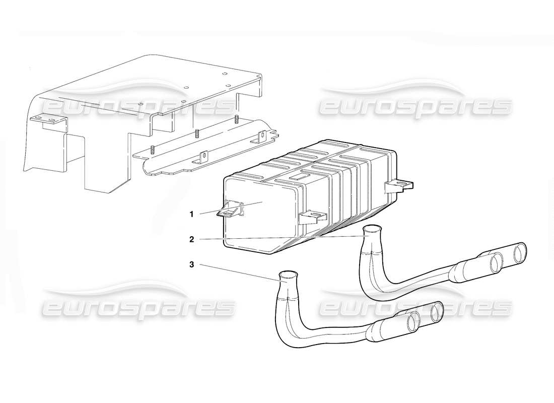 lamborghini diablo vt (1994) schema delle parti del sistema di scarico (valido per la versione svizzera - aprile 1994).