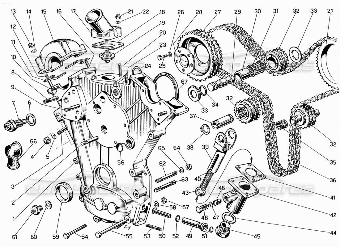 ferrari 330 gt 2+2 diagramma delle parti di temporizzazione