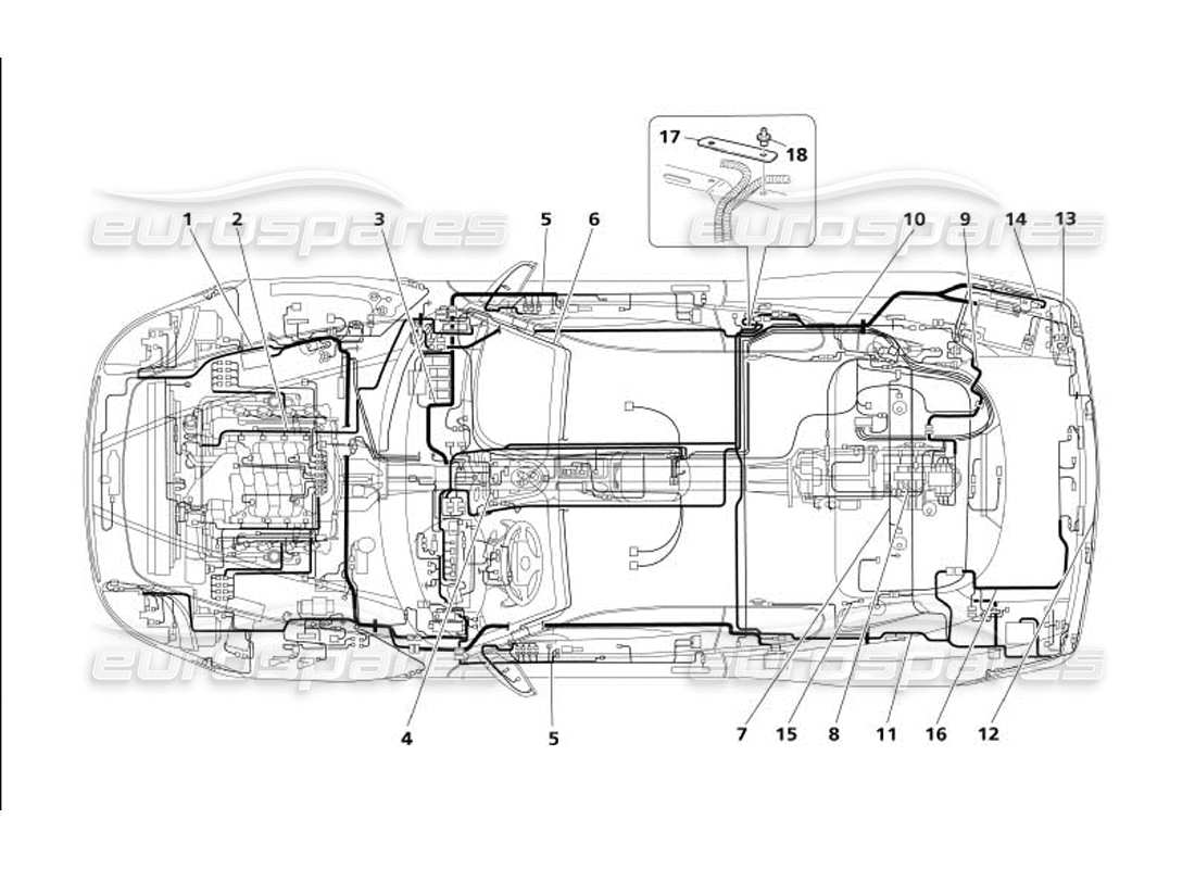 maserati 4200 coupe (2005) schema delle parti dell'impianto elettrico