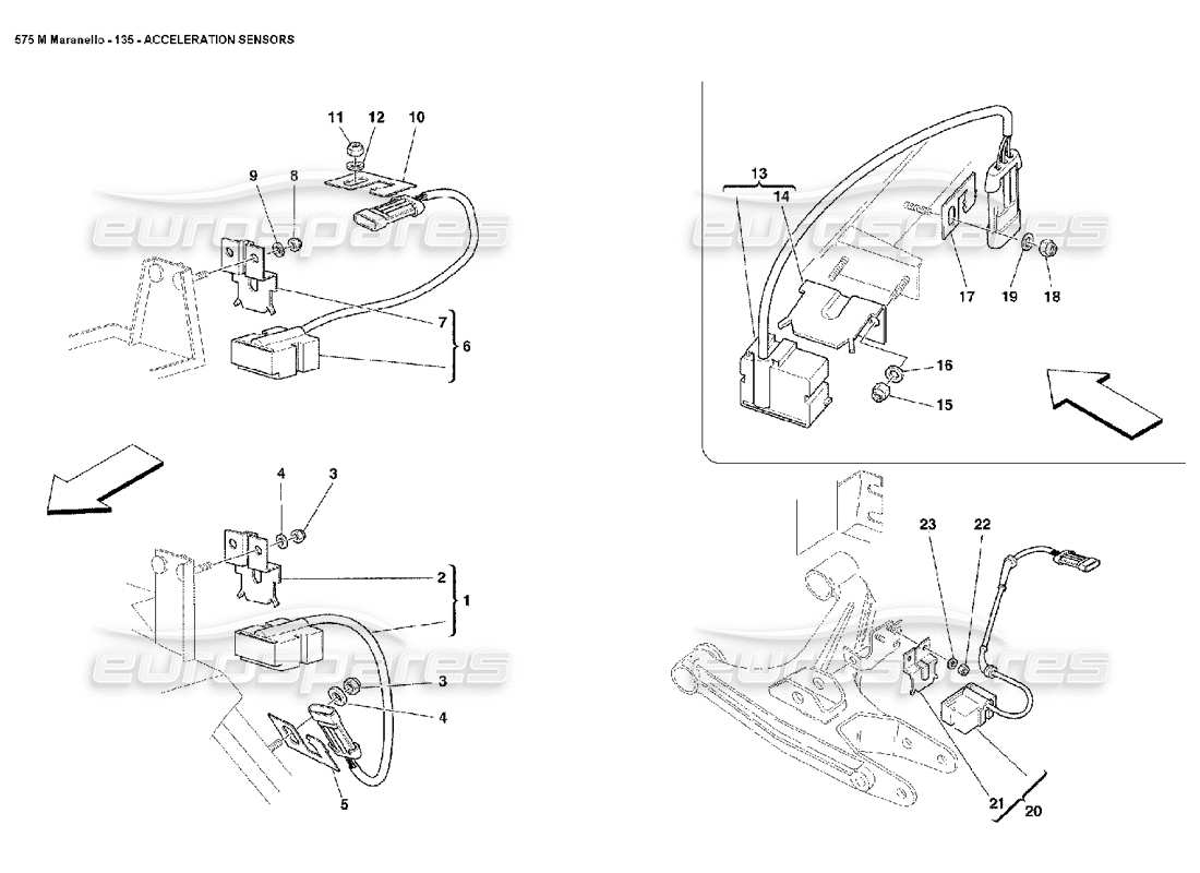 ferrari 575m maranello sensori di accelerazione schema delle parti