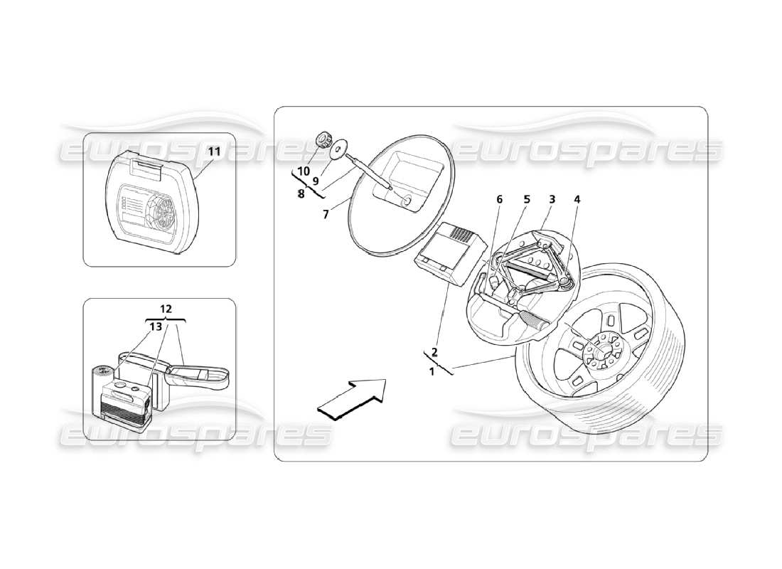maserati qtp. (2006) 4.2 strumenti e accessori diagramma delle parti