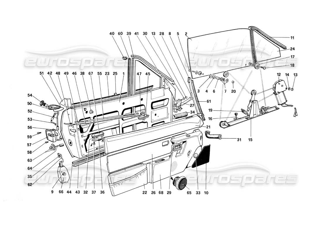 ferrari mondial 3.0 qv (1984) porte - cabriolet diagramma delle parti