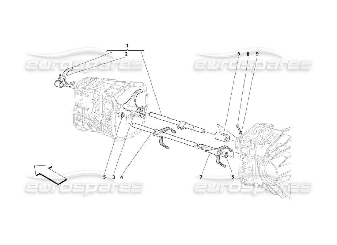 maserati qtp. (2006) 4.2 comandi interni del cambio diagramma delle parti