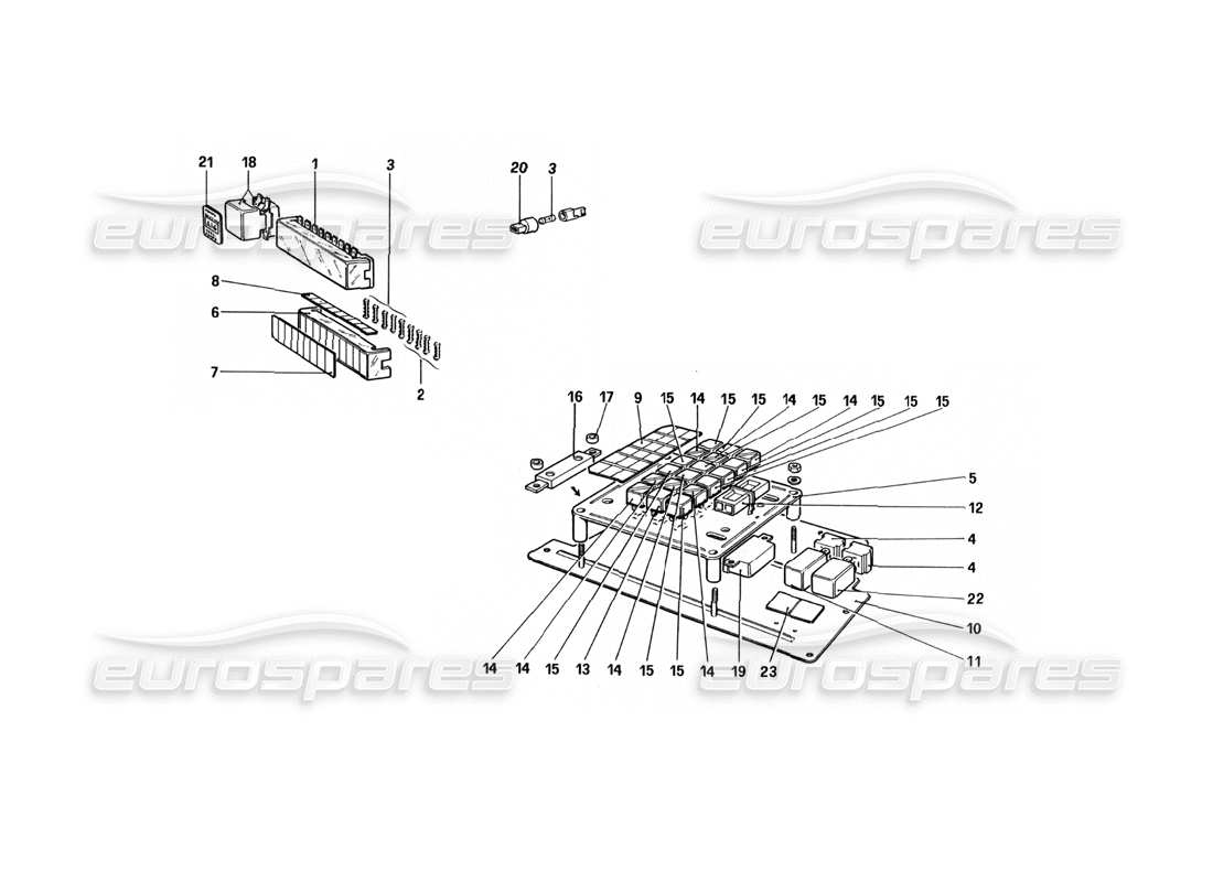 ferrari 512 bbi schema delle parti di fusibili e relè