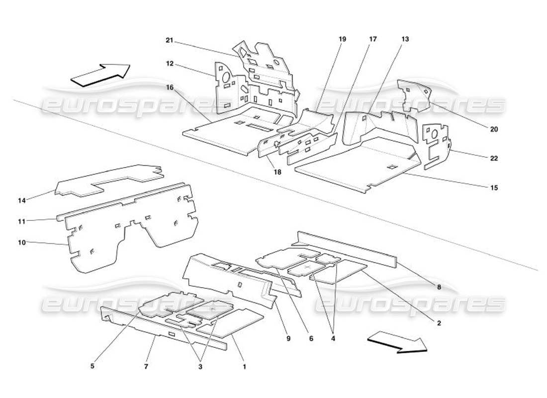 ferrari 575 superamerica isolamenti abitacolo passeggeri -vale per gd- diagramma delle parti
