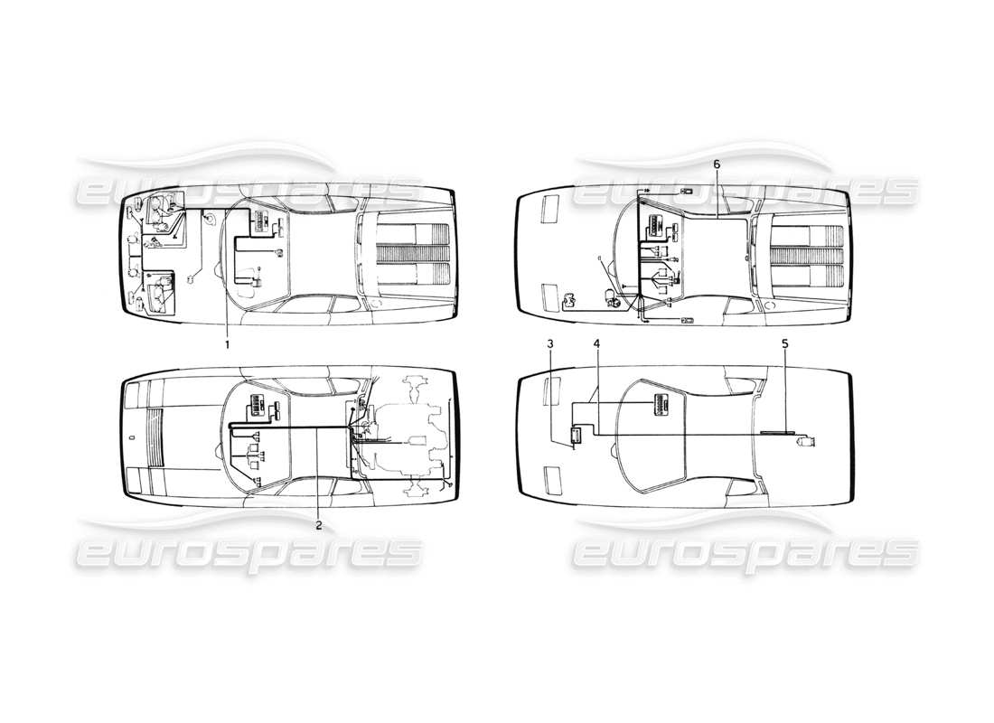 ferrari 512 bb sistema elettrico diagramma delle parti