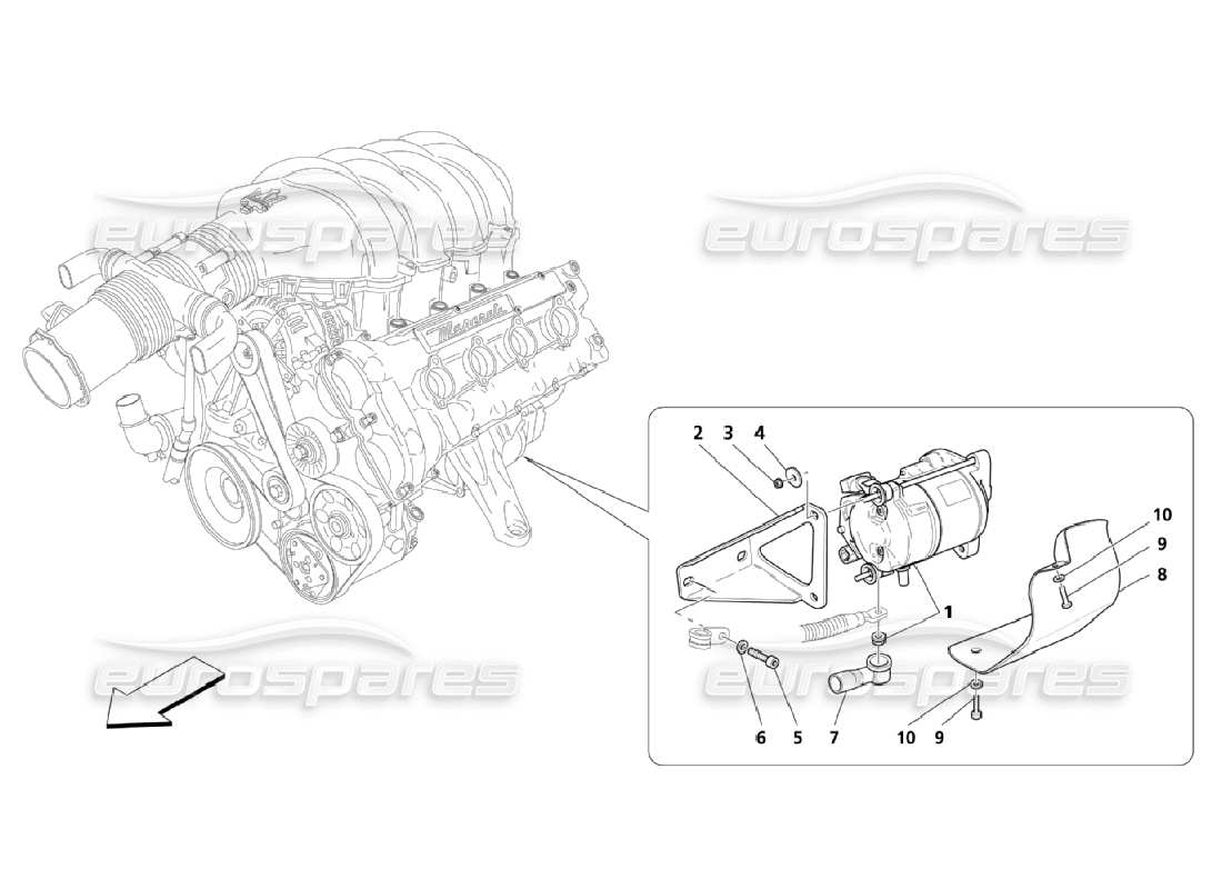 maserati qtp. (2006) 4.2 controllo elettronico: avviamento del motore diagramma delle parti