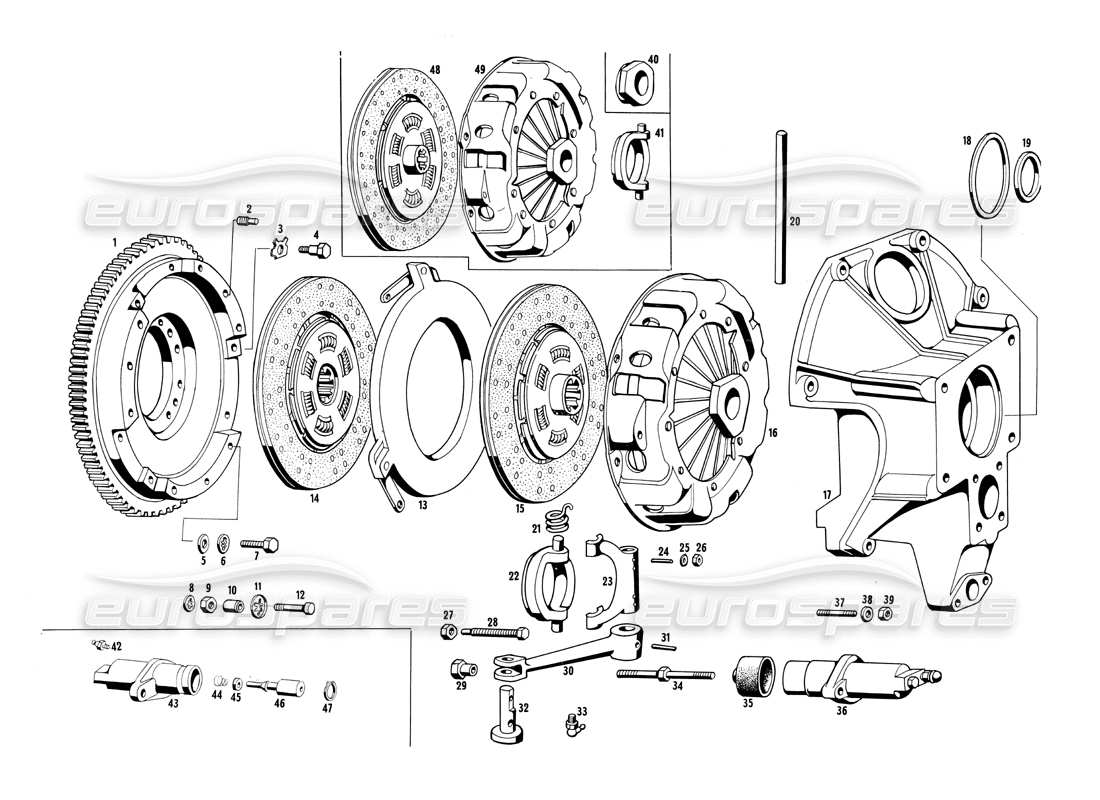 maserati ghibli 4.7 / 4.9 diagramma della parte della frizione