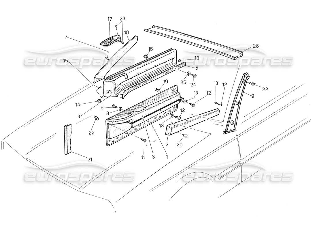 un diagramma delle parti dal catalogo delle parti maserati biturbo spider