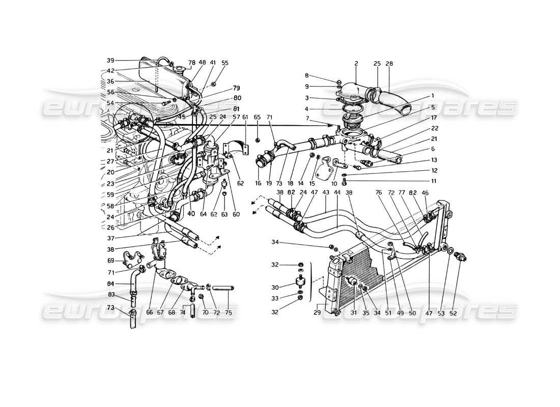un diagramma delle parti dal catalogo delle parti ferrari 365 gt4 berlinetta boxer