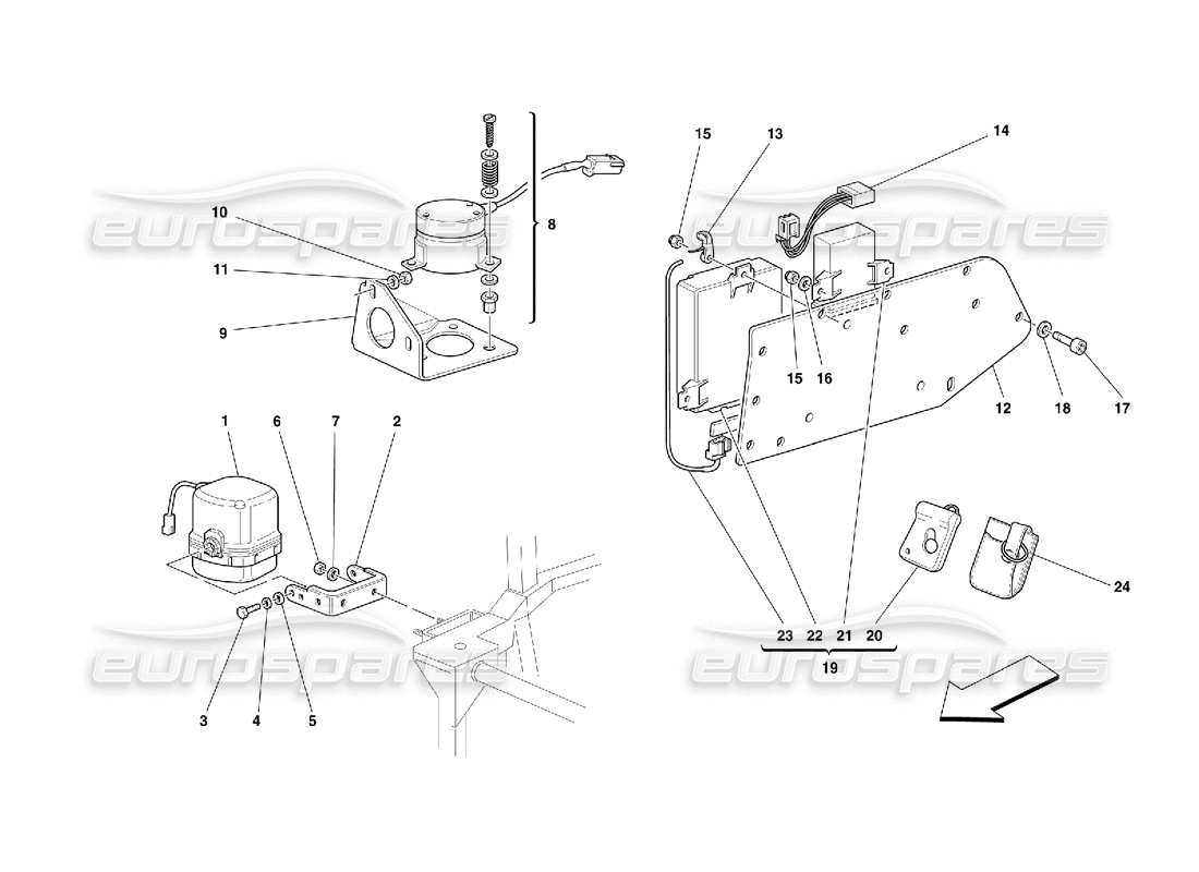 diagramma della parte contenente il codice parte 64730200