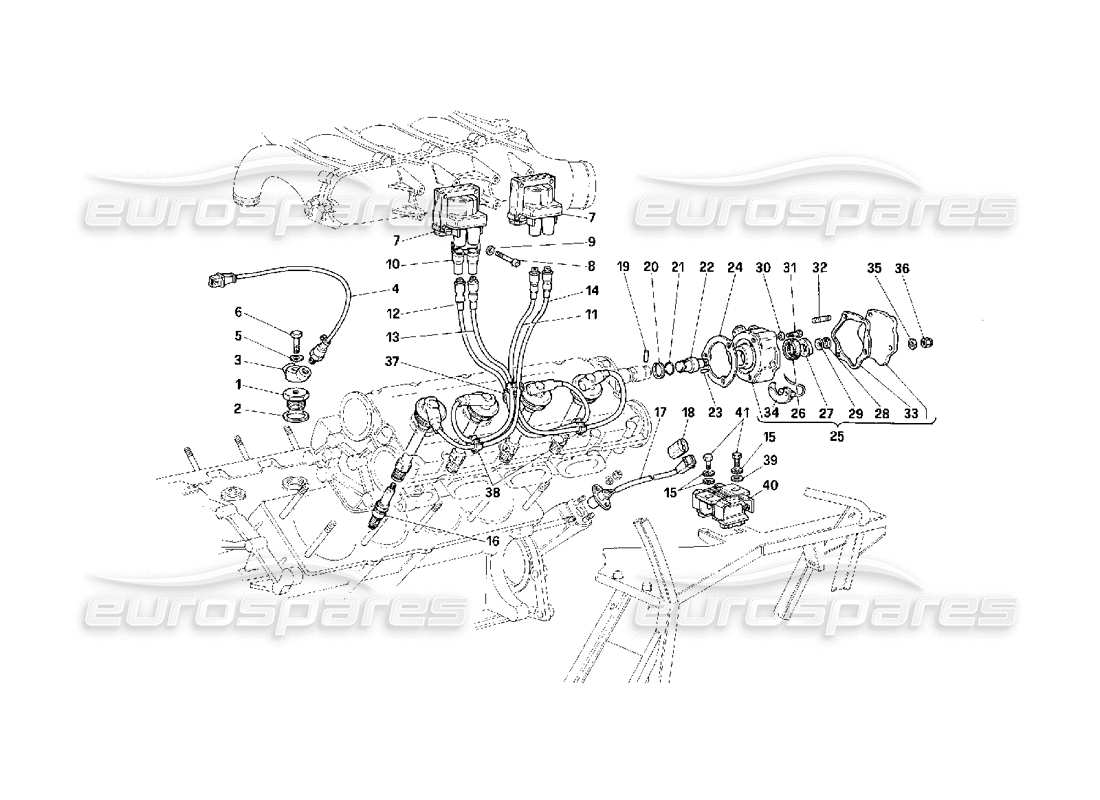 un diagramma delle parti dal catalogo delle parti ferrari f40