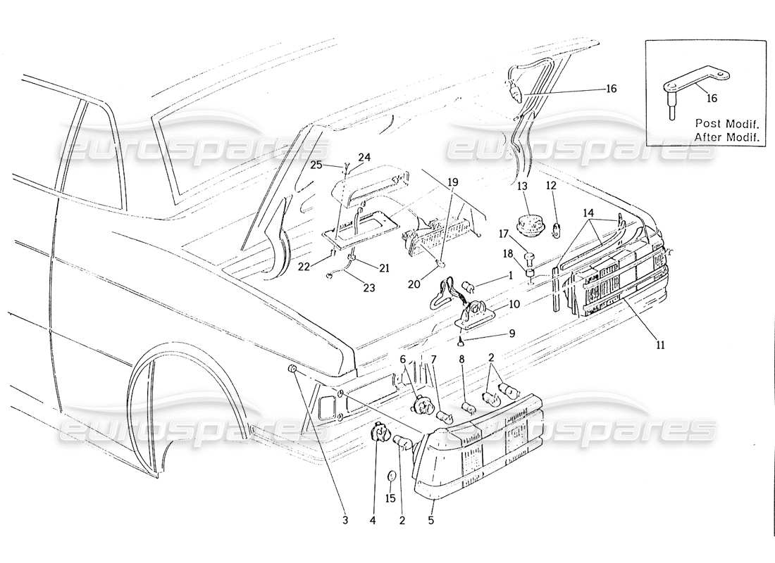 un diagramma delle parti dal catalogo delle parti Maserati Karif 2.8